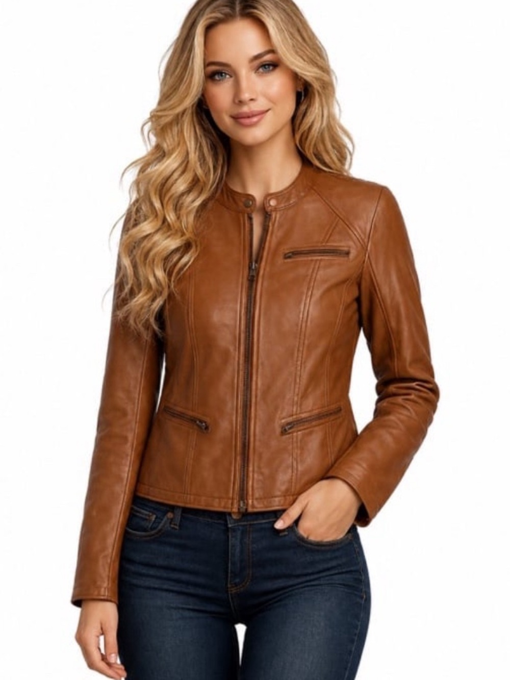 Black Rivet Brand Ladies Leather Whiskey caramel
